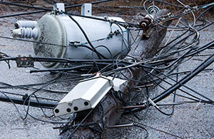 Power lines down after storm