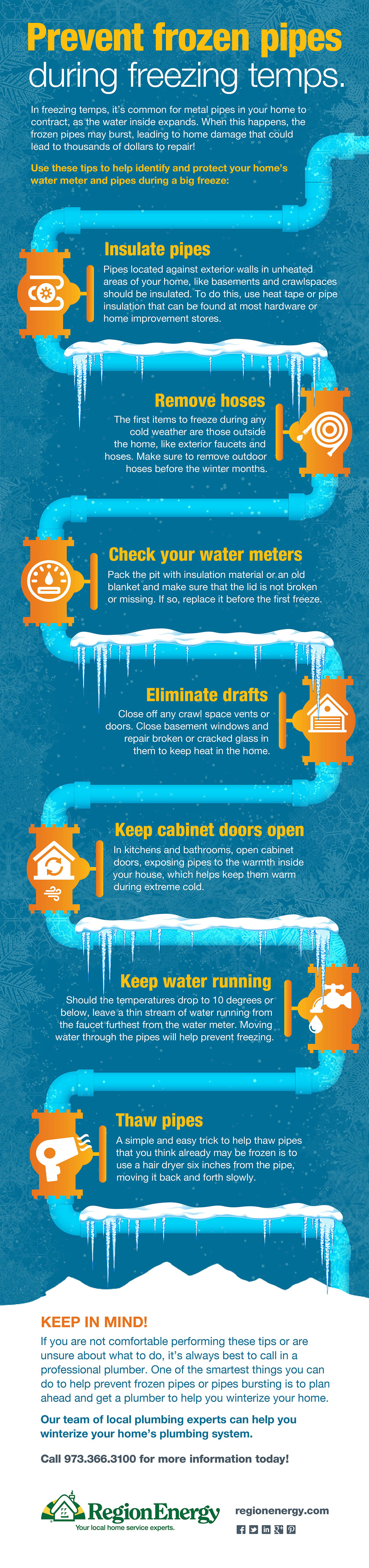 How to prevent frozen pipes during freezing temps